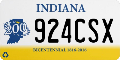 IN license plate 924CSX