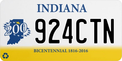 IN license plate 924CTN