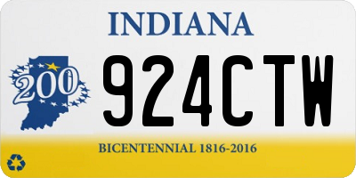 IN license plate 924CTW