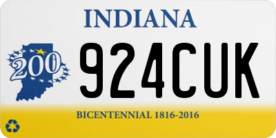 IN license plate 924CUK