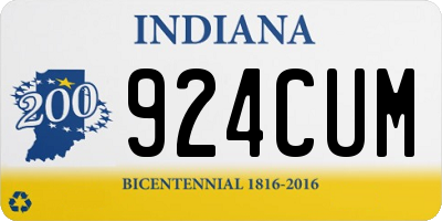 IN license plate 924CUM
