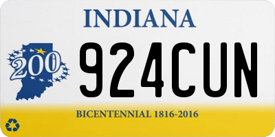 IN license plate 924CUN