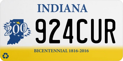 IN license plate 924CUR
