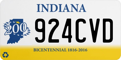 IN license plate 924CVD