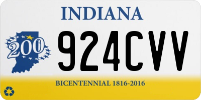 IN license plate 924CVV