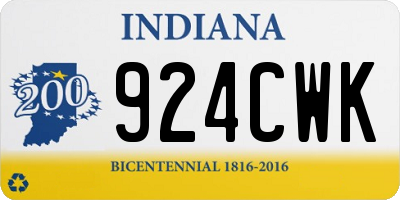 IN license plate 924CWK