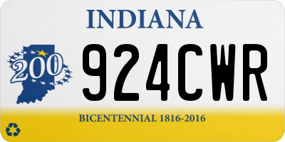 IN license plate 924CWR