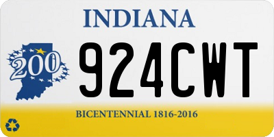 IN license plate 924CWT