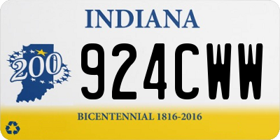 IN license plate 924CWW