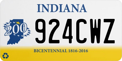 IN license plate 924CWZ