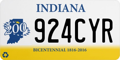 IN license plate 924CYR