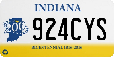 IN license plate 924CYS