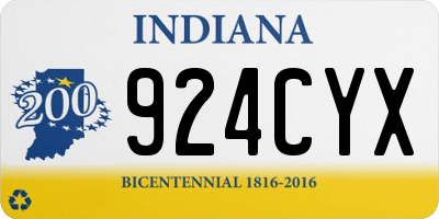 IN license plate 924CYX