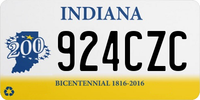 IN license plate 924CZC