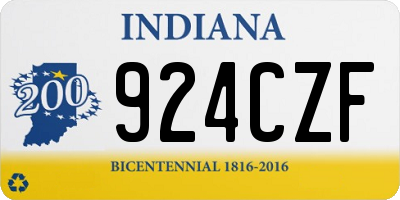 IN license plate 924CZF