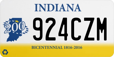 IN license plate 924CZM