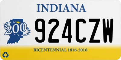 IN license plate 924CZW