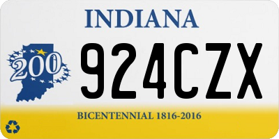 IN license plate 924CZX