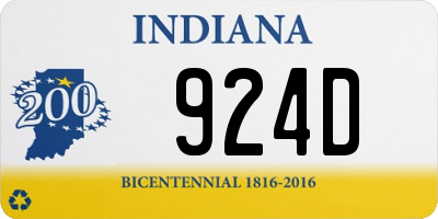 IN license plate 924D