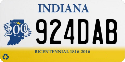 IN license plate 924DAB