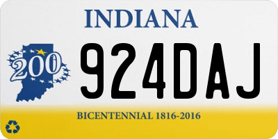 IN license plate 924DAJ