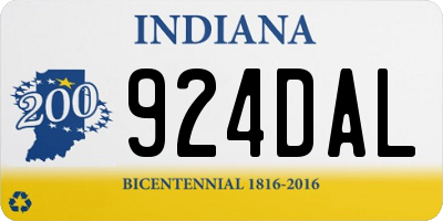 IN license plate 924DAL