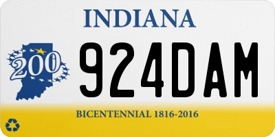 IN license plate 924DAM