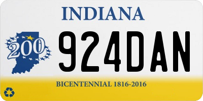 IN license plate 924DAN