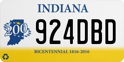 IN license plate 924DBD