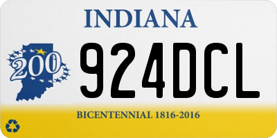 IN license plate 924DCL