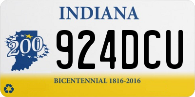 IN license plate 924DCU