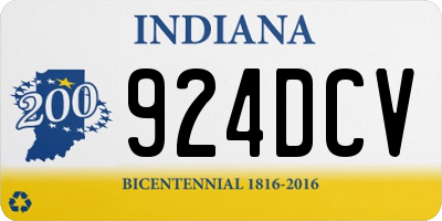 IN license plate 924DCV