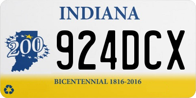 IN license plate 924DCX