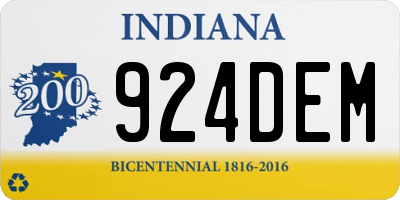 IN license plate 924DEM