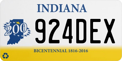 IN license plate 924DEX