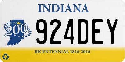 IN license plate 924DEY