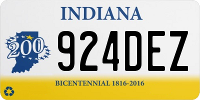 IN license plate 924DEZ
