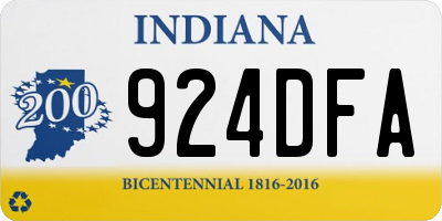 IN license plate 924DFA