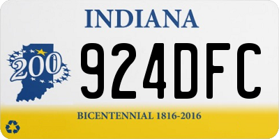 IN license plate 924DFC
