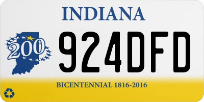 IN license plate 924DFD