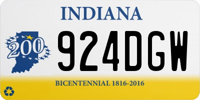 IN license plate 924DGW