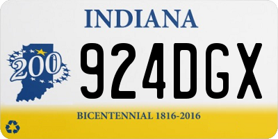 IN license plate 924DGX