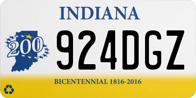 IN license plate 924DGZ