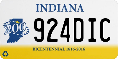 IN license plate 924DIC