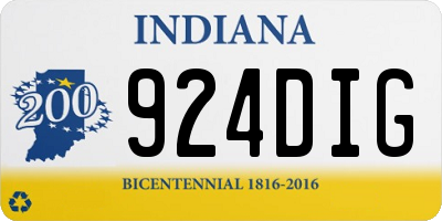 IN license plate 924DIG