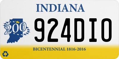 IN license plate 924DIO