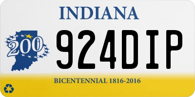 IN license plate 924DIP