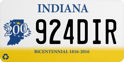 IN license plate 924DIR