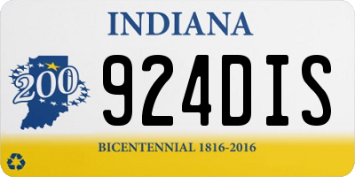 IN license plate 924DIS