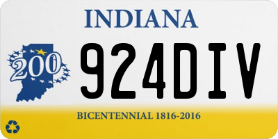 IN license plate 924DIV